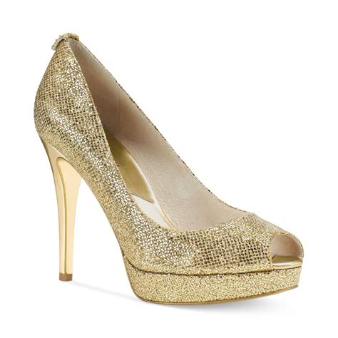 michael kors pump gold|Michael Kors gold heels.